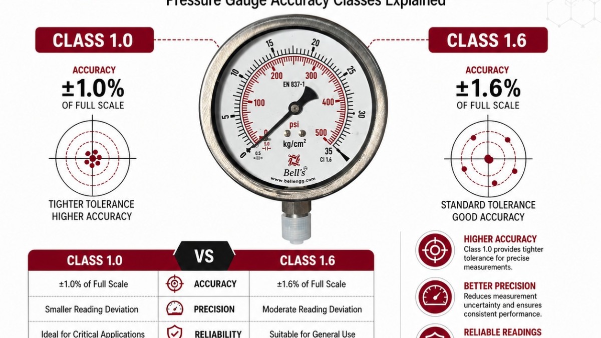 Pressure Gauge Accuracy Class Explained | Class 1.0 vs Class 1.6 — Bell Engineering pressure gauge blog